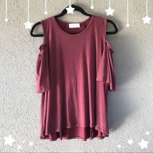 CLOSET CLOSING | Burgundy Off-the-Shoulder Top